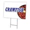 Signmission Crawfish Yard Sign & Stake outdoor plastic coroplast window, C-2436 Crawfish C-2436 Crawfish - alternate 1